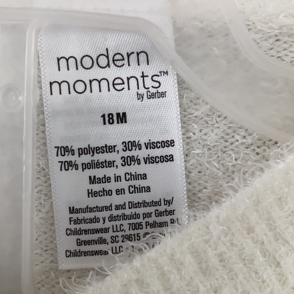 Modern Moments Soft knit Ivory sweater and pants set by Gerber Size 18 mo. NWT - Picture 7 of 10
